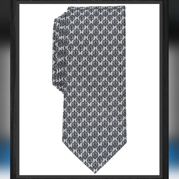 Bar III Slim Conroy Neat Botanical Tie - Picture 1 of 9